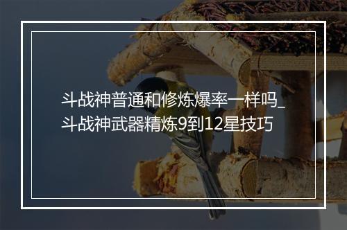 斗战神普通和修炼爆率一样吗_斗战神武器精炼9到12星技巧